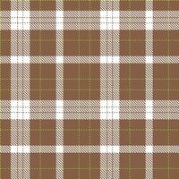 Pastel Cocoa and Cool White Seamless Tartan Textile Design vector