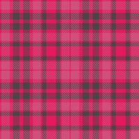 Light Cerise and Warm Charcoal Grey Seamless Tartan Textile Design vector