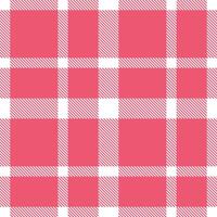Soft White and Muted Warm Pink Seamless Tartan Textile Design vector
