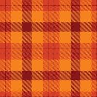 Deep Deep Orange and Iridescent Indian Red Seamless Tartan Textile Design vector