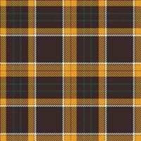 Dark Dark Brown Seamless Tartan with Pastel Squash accents Textile Design vector