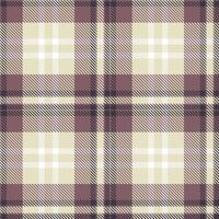 Muted Reddish Grey and Warm Off White Seamless Tartan Textile Design vector