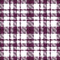 Warm Plum Seamless Tartan with Metallic White accents Textile Design vector