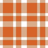 Cool White Seamless Tartan with Dusty Rusty Orange accents Textile Design vector