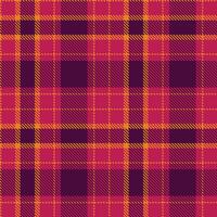 Muted Pumpkin and Bright Raspberry Seamless Tartan Textile Design vector