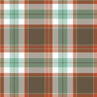 Deep Pale Teal and Cool Rust Seamless Tartan Textile Design vector