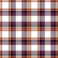 Pastel White Seamless Tartan with Light Rust accents Textile Design vector
