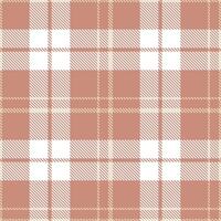 Modern Seamless Tartan in Soft Pinkish Tan tones Textile Design vector