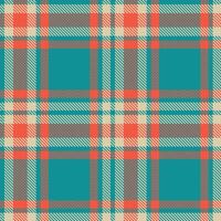 Modern Soft Dark Cyan Seamless Tartan Textile Design 2 vector