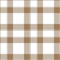 Metallic White Seamless Tartan with Dusty Mocha accents Textile Design vector