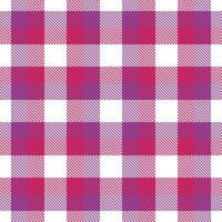 Bright White and Soft Light Eggplant Seamless Tartan Textile Design vector