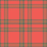 Cool Slate Green and Deep Grapefruit Seamless Tartan Textile Design vector
