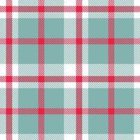 Pale White and Cool Pinky Red Seamless Tartan Textile Design vector