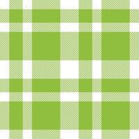 Deep White and Vivid Dark Lime Seamless Tartan Textile Design vector