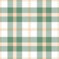 Light Light Peach and Vivid White Seamless Tartan Textile Design vector