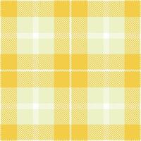 Deep White Seamless Tartan with Deep Maize accents Textile Design vector