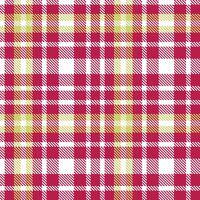 Dusty White Seamless Tartan with Warm Raspberry accents Textile Design vector