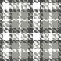 Bright Charcoal Grey and Warm White Seamless Tartan Textile Design vector