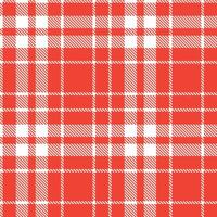 Smoky White Seamless Tartan with Soft Tomato accents Textile Design vector