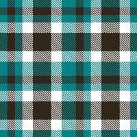 Modern Seamless Tartan in Light Dark Cyan tones Textile Design 2 vector