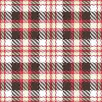 Modern Seamless Tartan in Soft Faded Red tones Textile Design vector