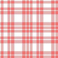 Metallic White and Soft Salmon Pink Seamless Tartan Textile Design vector