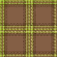Vivid Cocoa and Neon Electric Lime Seamless Tartan Textile Design vector