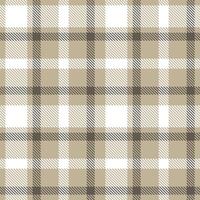 Neon Putty and Deep White Seamless Tartan Textile Design vector