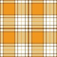 Muted Mango and Muted Almost Black Seamless Tartan Textile Design vector