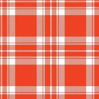 Soft Orangish Red and Cool White Seamless Tartan Textile Design vector