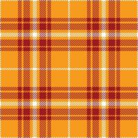 Muted Mango Seamless Tartan with Dark Deep Red accents Textile Design vector