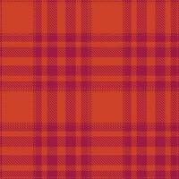 Dark Rusty Red Seamless Tartan with Muted Cranberry accents Textile Design vector