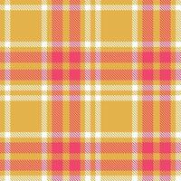 Modern Seamless Tartan in Muted Macaroni And Cheese tones Textile Design vector