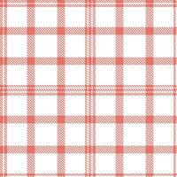 Warm Dark Salmon and Deep White Seamless Tartan Textile Design vector