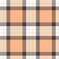 Metallic White and Smoky Peach Seamless Tartan Textile Design vector