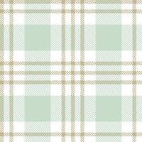 Soft White and Soft Putty Seamless Tartan Textile Design vector