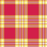 Iridescent Dull Yellow and Bright Ruby Seamless Tartan Textile Design vector
