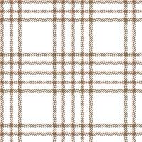 Muted Dark Taupe and Vivid White Seamless Tartan Textile Design vector