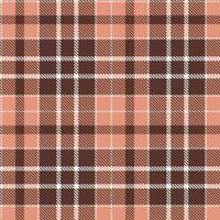 Deep Blush and Muted White Seamless Tartan Textile Design vector