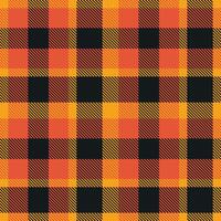 Modern Deep Mango Seamless Tartan Textile Design 386 vector