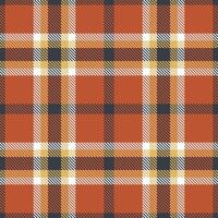 Iridescent Charcoal Grey Seamless Tartan with Bright Terra Cotta accents Textile Design vector