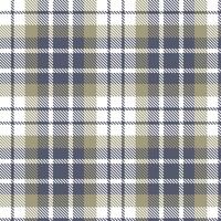 Soft White Seamless Tartan with Light Slate accents Textile Design vector