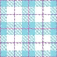 Soft Wisteria and Soft Bright Cyan Seamless Tartan Textile Design vector