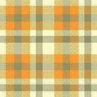 Neon Egg Shell Seamless Tartan with Smoky Mango accents Textile Design vector