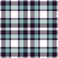 Muted Midnight and Neon White Seamless Tartan Textile Design vector
