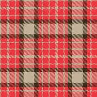 Rich Bland and Soft Light Red Seamless Tartan Textile Design vector