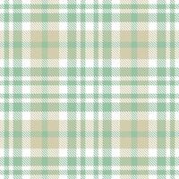 Deep White and Deep Greenish Grey Seamless Tartan Textile Design vector