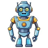 Friendly robot with expressive eyes vector