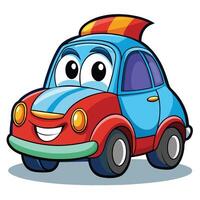 Cartoon car with a happy expression vector