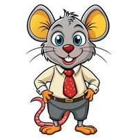 Cartoon Mouse in Business Attire vector